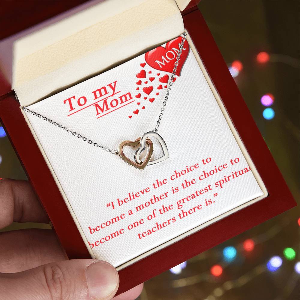 To My Mom I Will Always Be There Dragonfly Necklace Gift For Mom From Son Birthday Mother'S Day Christmas Present Interlocking Hearts Necklace