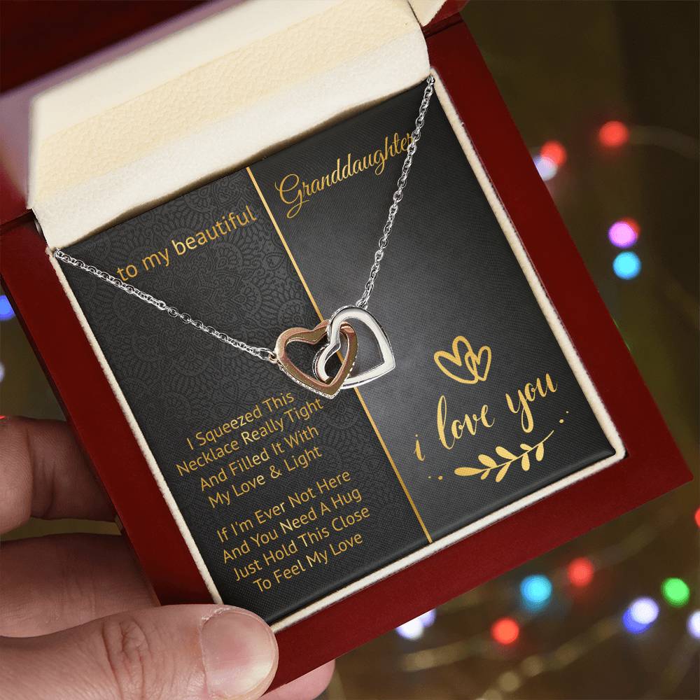 To My Beautiful Granddaughter - Love And Light - Interlocking Hearts Necklace