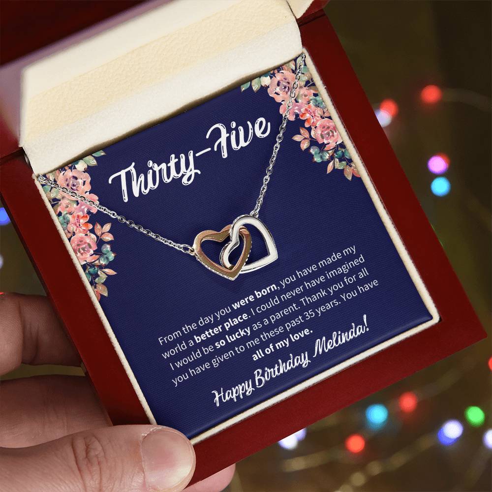 Thirty-Five Birthday All Of My Love Interlocked Hearts Necklace Interlocking Hearts Necklace