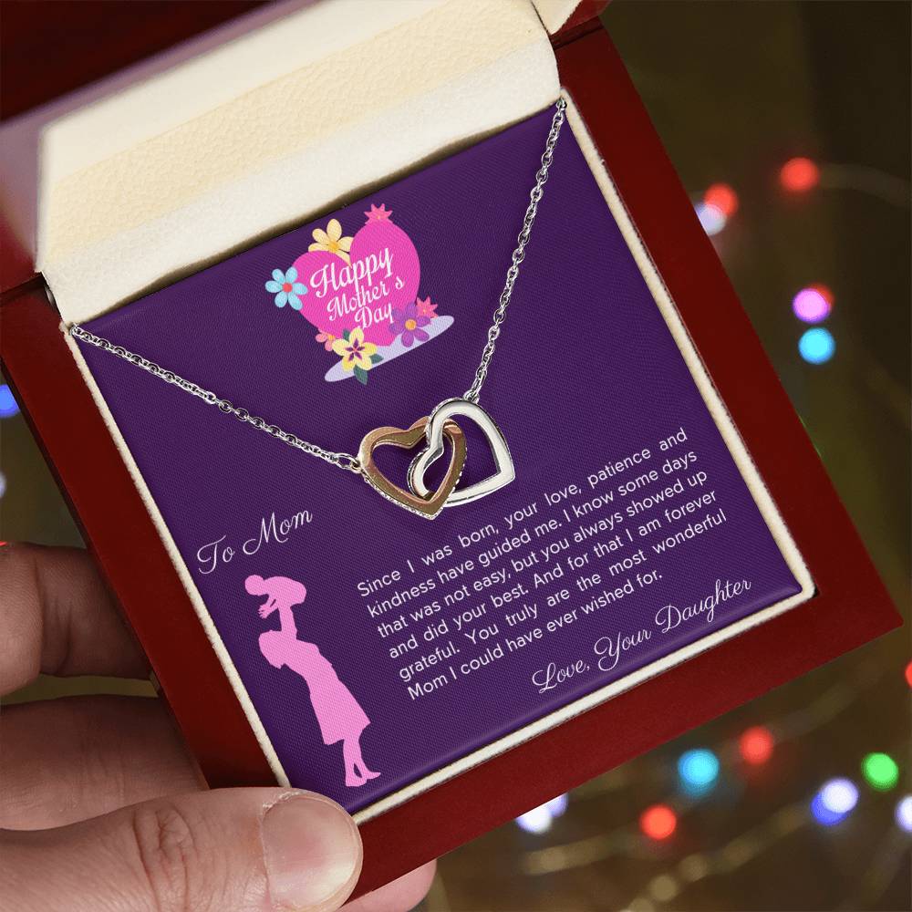 Happy Mother'S Day Love Patience And Kindness Necklace Interlocking Hearts Necklace