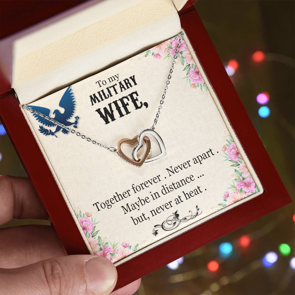 To My Military Wife Necklace Interlocking Hearts Necklace