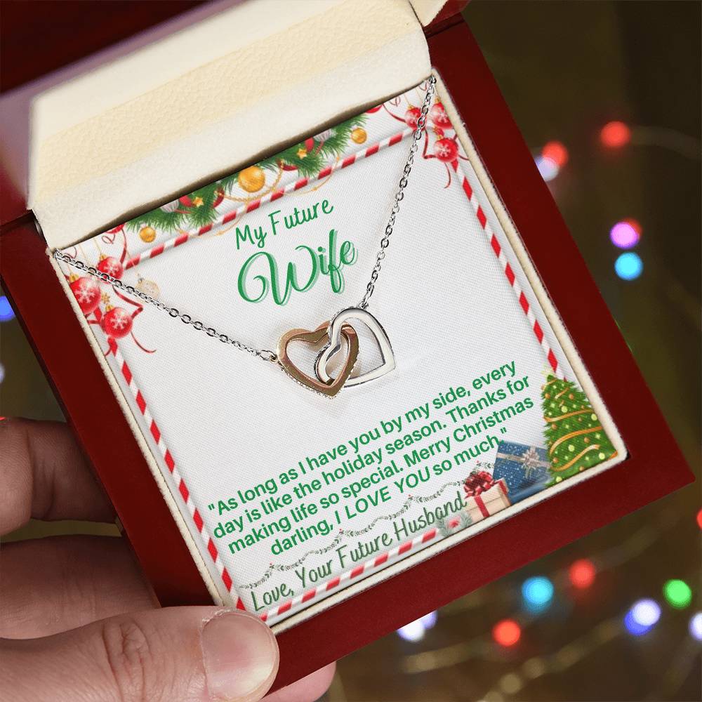 Christmas Gift For Your Future Wife Romantic And Unique Gift For Your Wife Beautiful Interlocking Hearts Necklace.