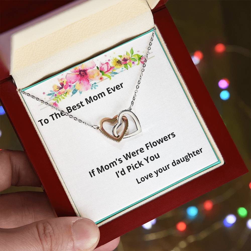 If Mom'S Were Flowers Two Hearts Necklace Interlocking Hearts Necklace