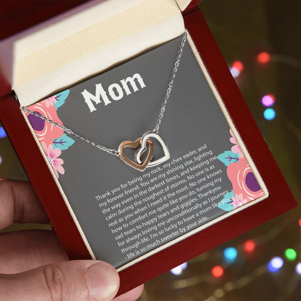 Mom Necklace Mother Necklace Mom Gift Mother'S Day Giftmother'S Day Necklace Mother Daughter Gift 2 Interlocking Hearts Interlocking Hearts Necklace