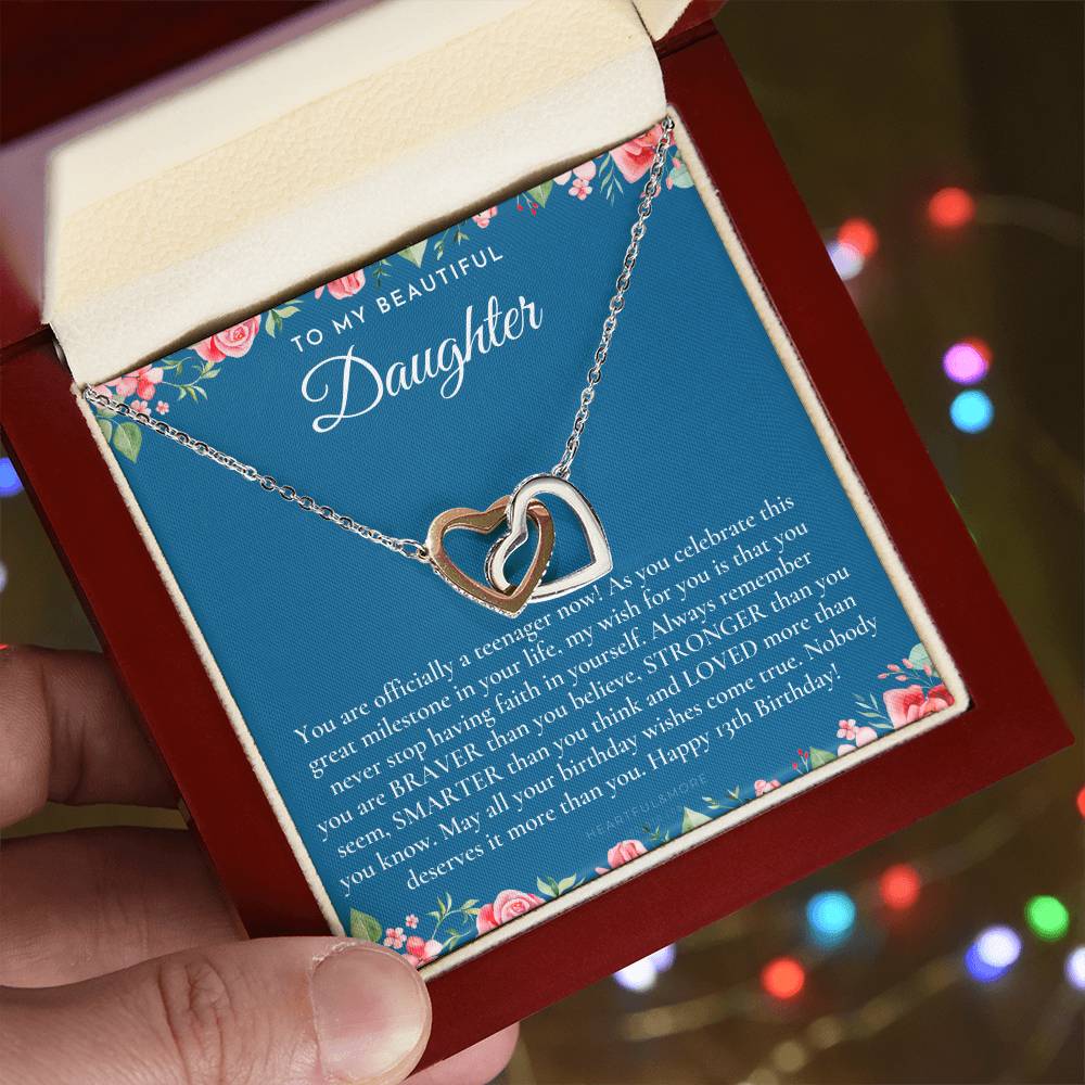 Gift For 13 Year Old Girl Gifts 13Th Birthday Girl 13Th Birthday Gift Thirteenth Birthday Necklace Teen Birthday Gift Official Teenager Interlocking Hearts Necklace