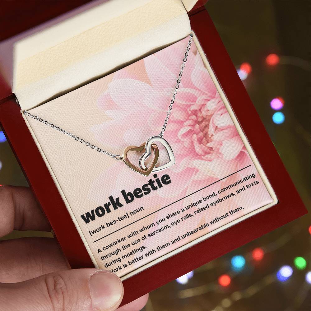 Work Bestie Interlocking Hearts Necklace