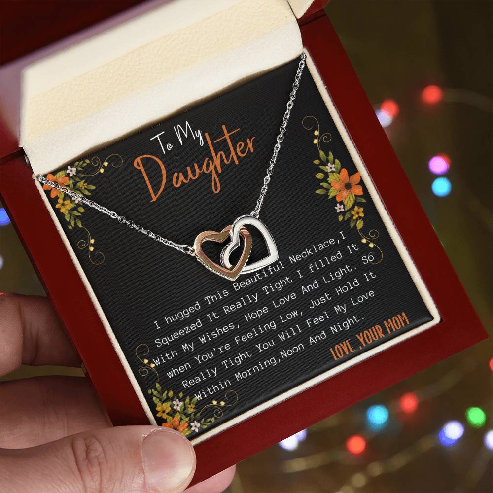 Gift For Daughterdouble Hearts Necklace For Daughter Interlocking Hearts Necklace