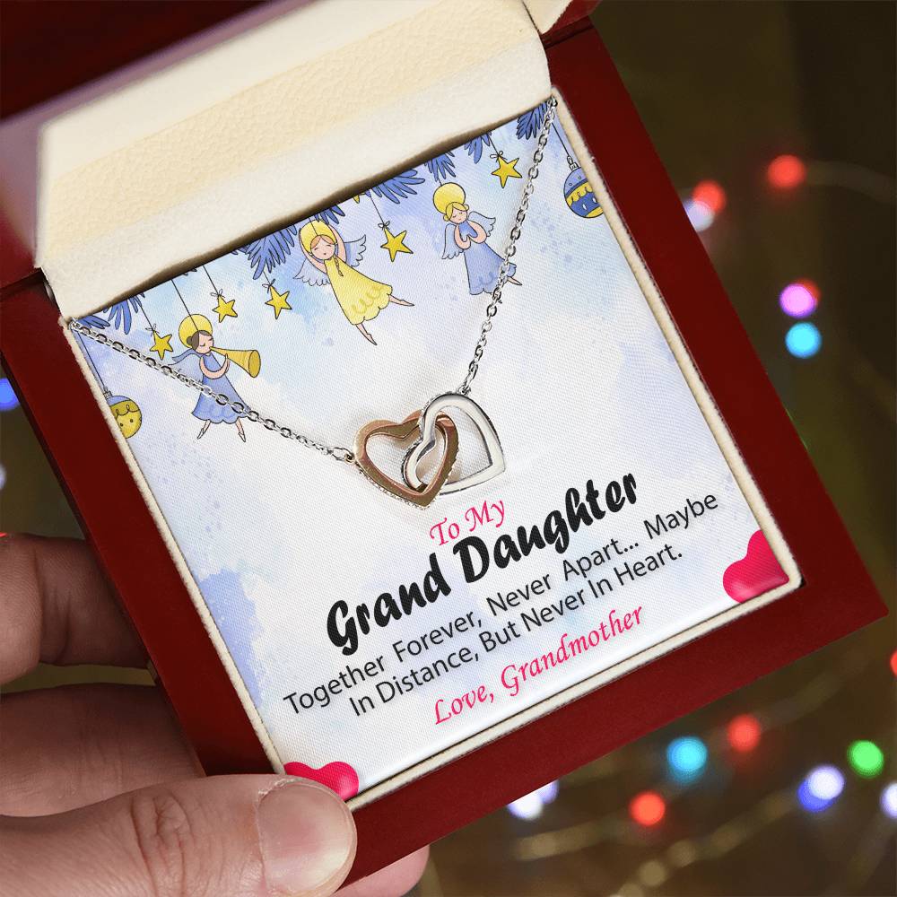To My Granddaughter - Together Forever Necklace Interlocking Hearts Necklace
