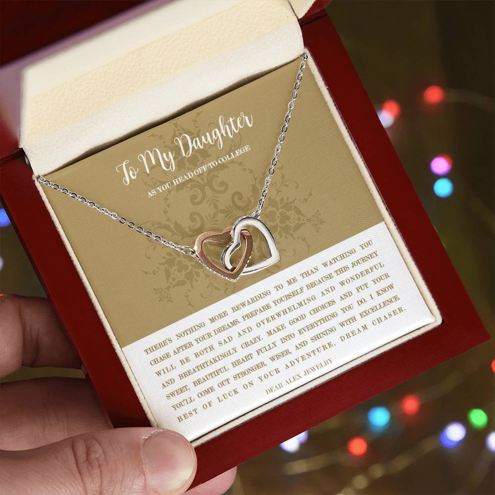 Heading To College Necklace Interlocking Hearts Necklace