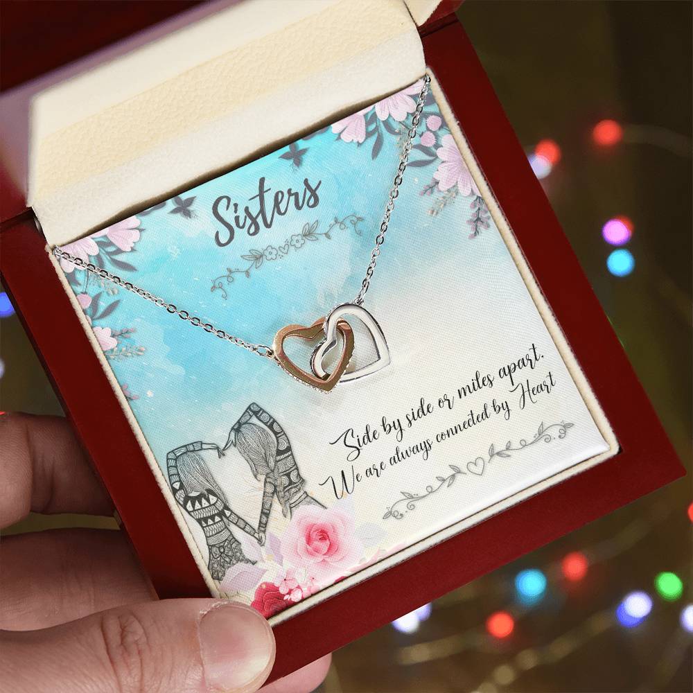 Sisters Two Hearts Interlock Necklace Interlocking Hearts Necklace