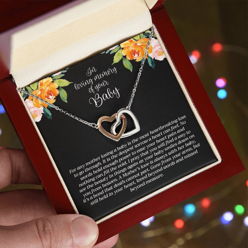 In Loving Memory Baby Necklace Interlocking Hearts Necklace