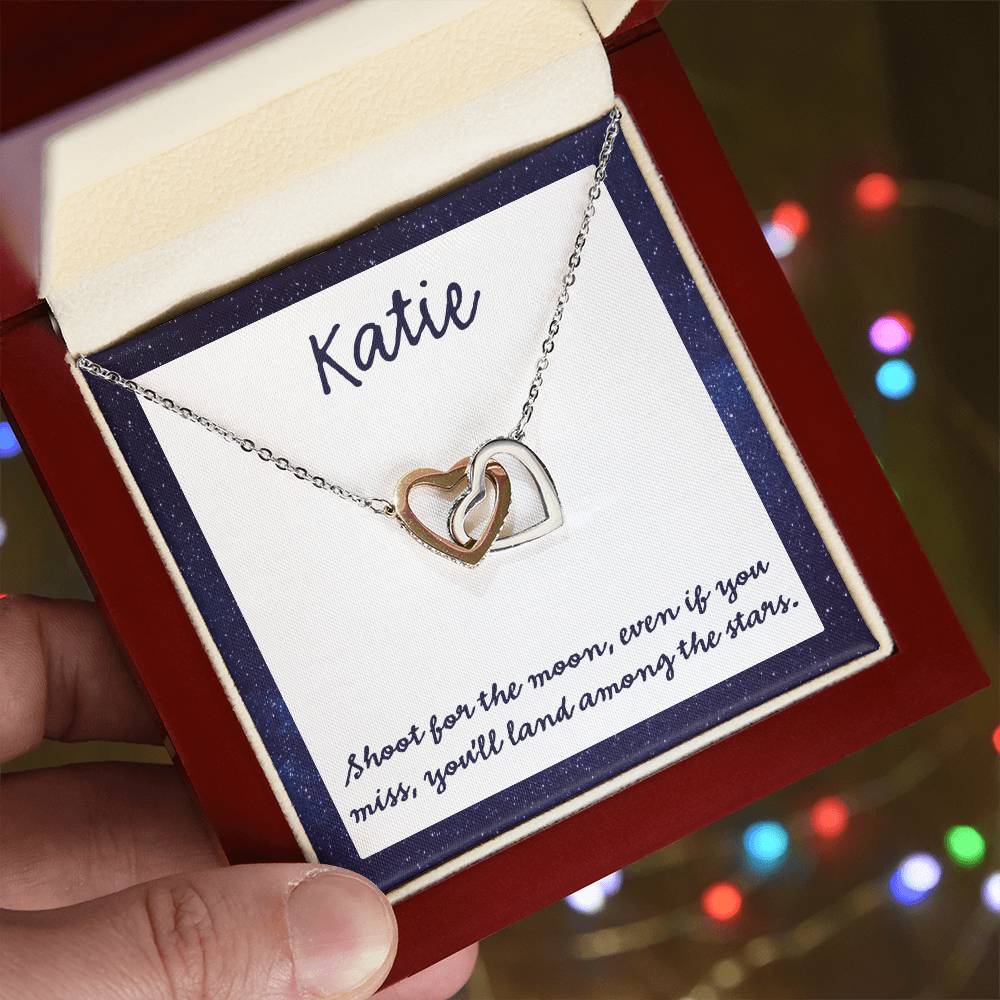 Shoot For The Moon Interlocking Hearts Necklace