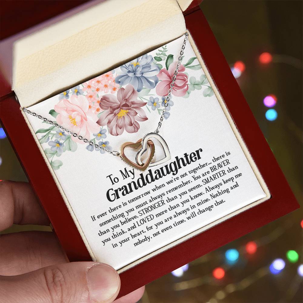 To My Granddaughter - Interlocked Hearts Interlocking Hearts Necklace