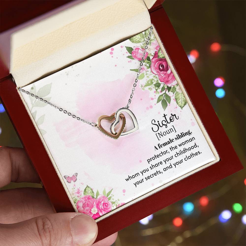 A Female Sibling - Interlocking Hearts Necklace