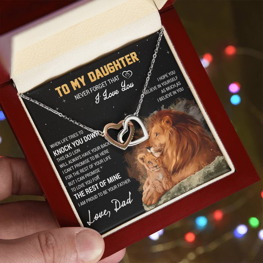 To My Daughter - Interlocking Hearts Necklace