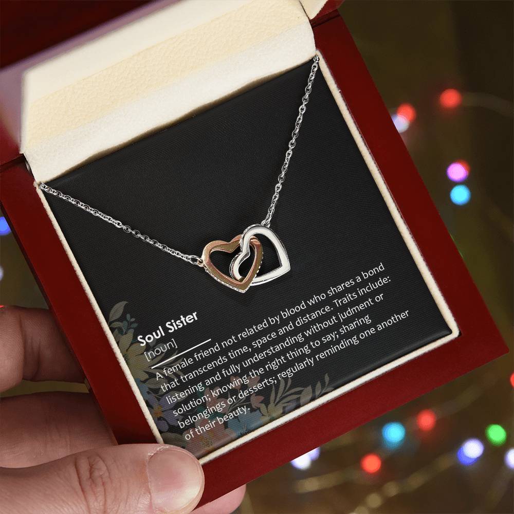 Soul Sister - Double Hearts Necklace Interlocking Hearts Necklace