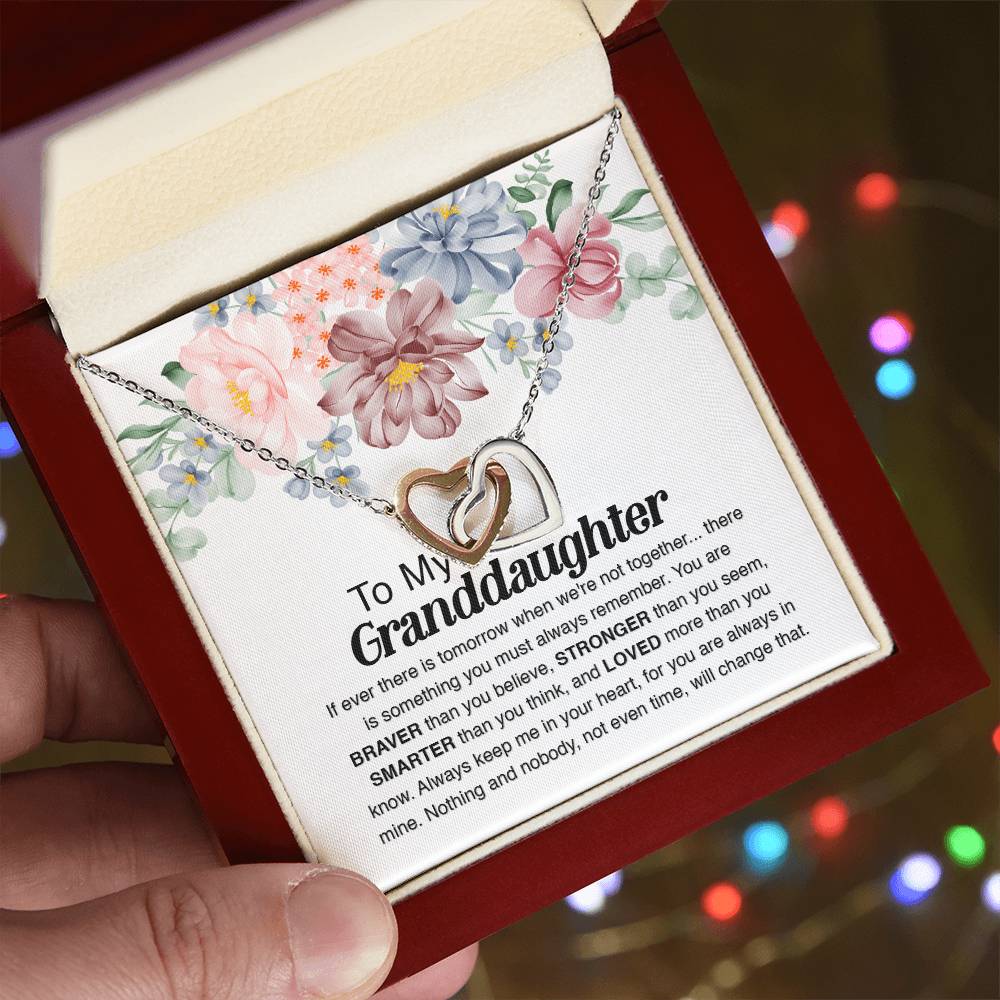 To My Granddaughter - Always Remember Interlocking Hearts Necklace