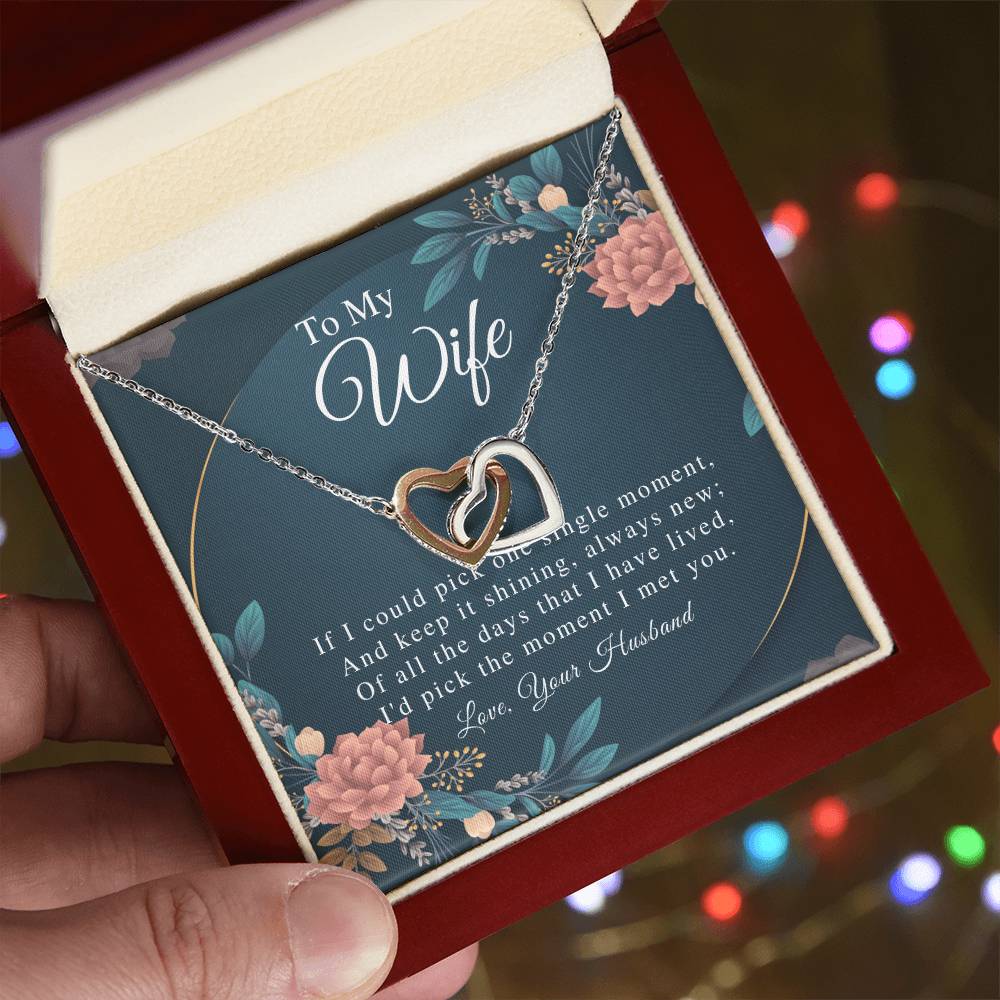 The Moment I Met You - Interlocking Hearts Necklace