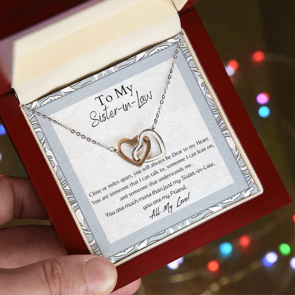 To My Sister-In-Law Interlocking Hearts Necklace