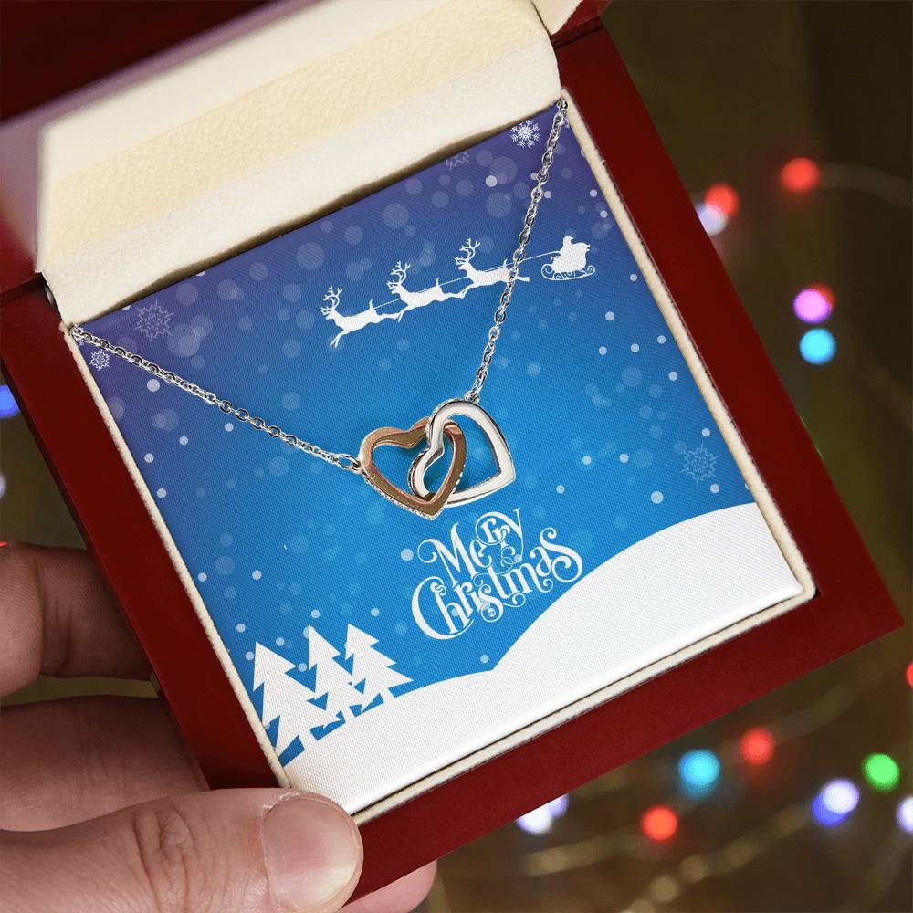 Santa'S Sleigh Interlocking Hearts Necklace