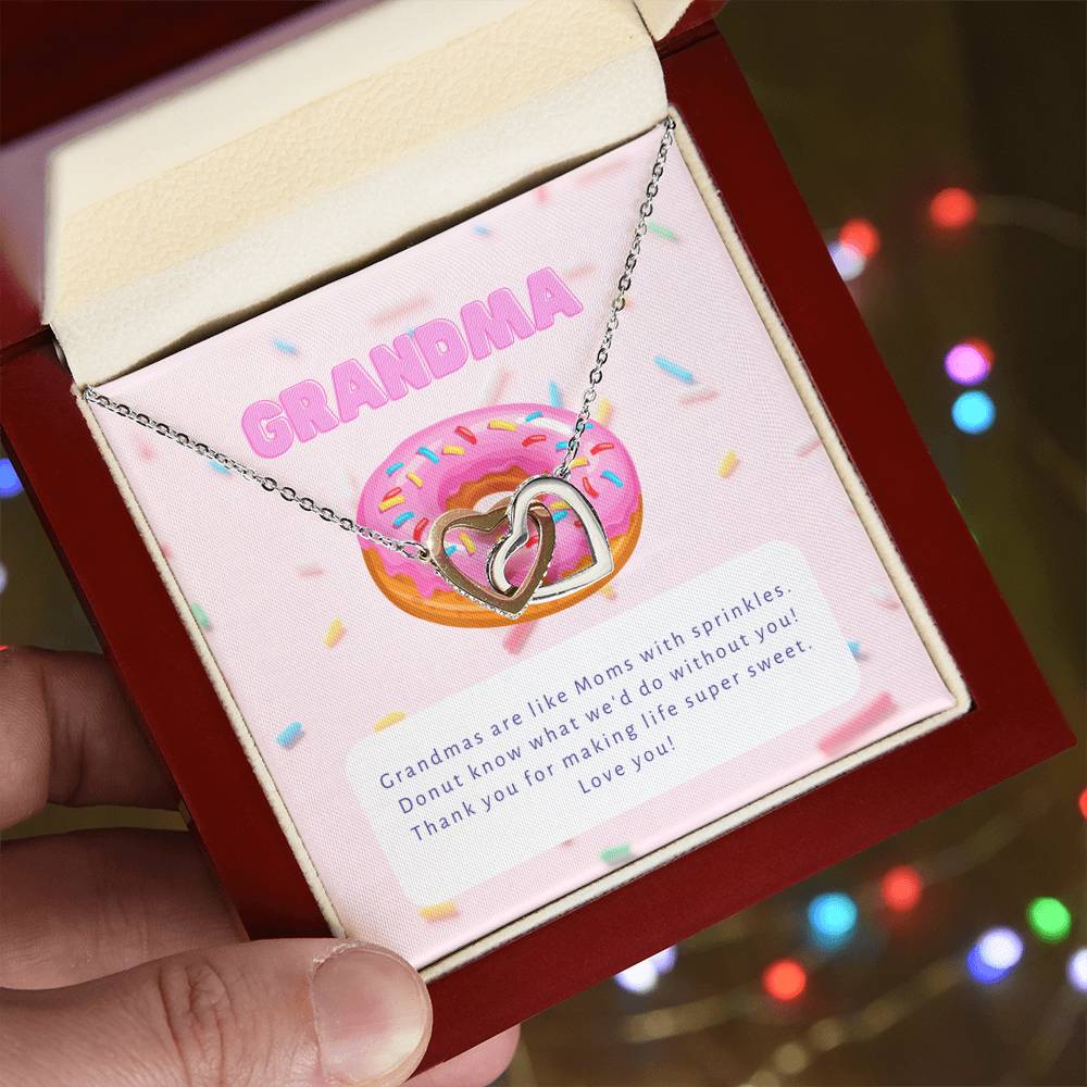 Donut Know What We'D Do Without You Interlocking Hearts Necklace
