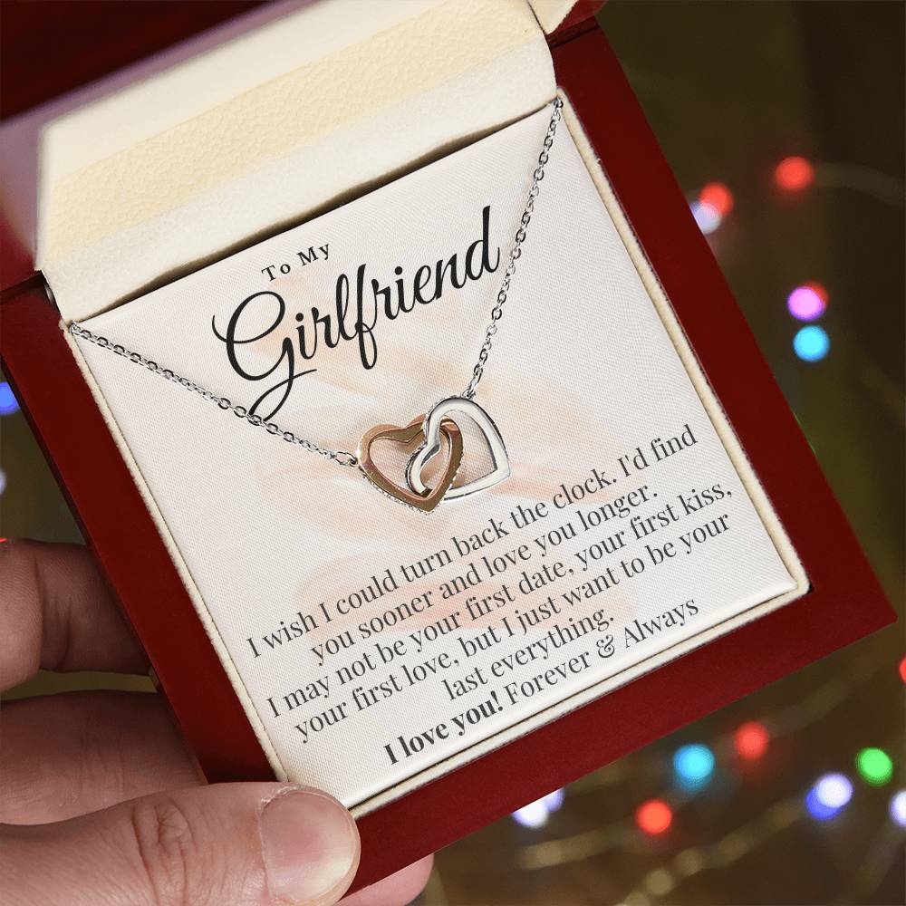 To My Girlfriend Necklace Interlocking Hearts Necklace