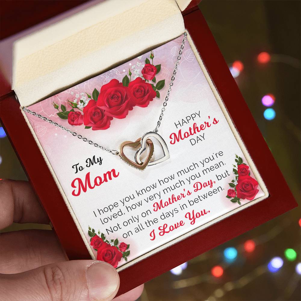 Happy Mother'S Day Gift From Daughter Interlocking Hearts Necklace