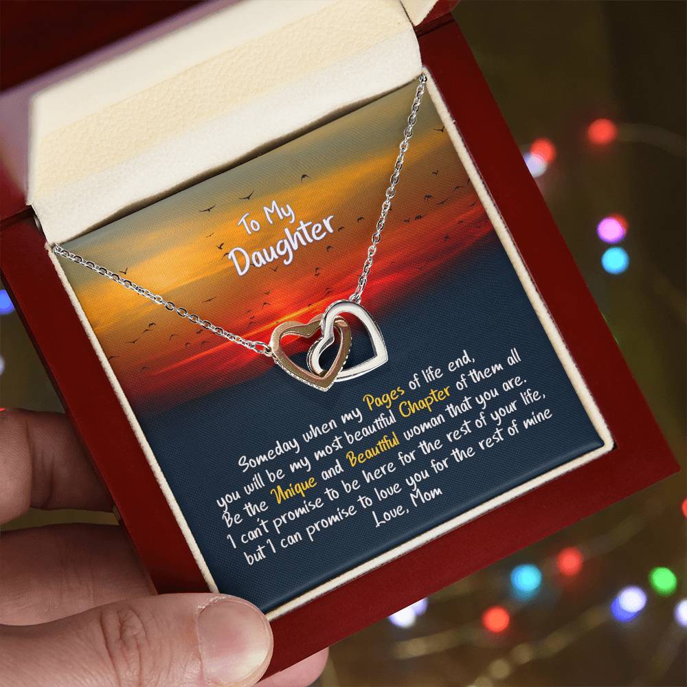 Daughter My Beautiful Chapter - Hearts Necklace Interlocking Hearts Necklace