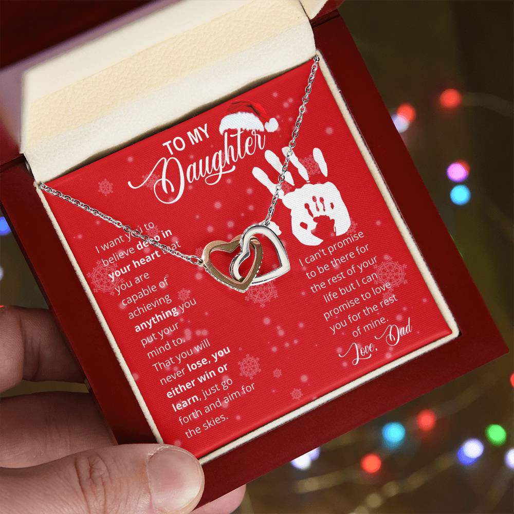 Christmas Gift For Daughter Interlocking Hearts Necklace