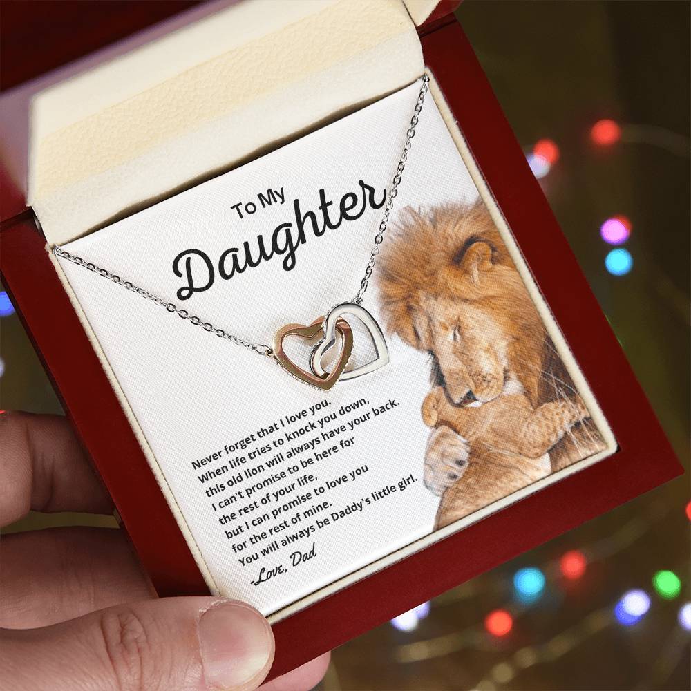 To My Daughter - Necklace Gift Set Interlocking Hearts Necklace