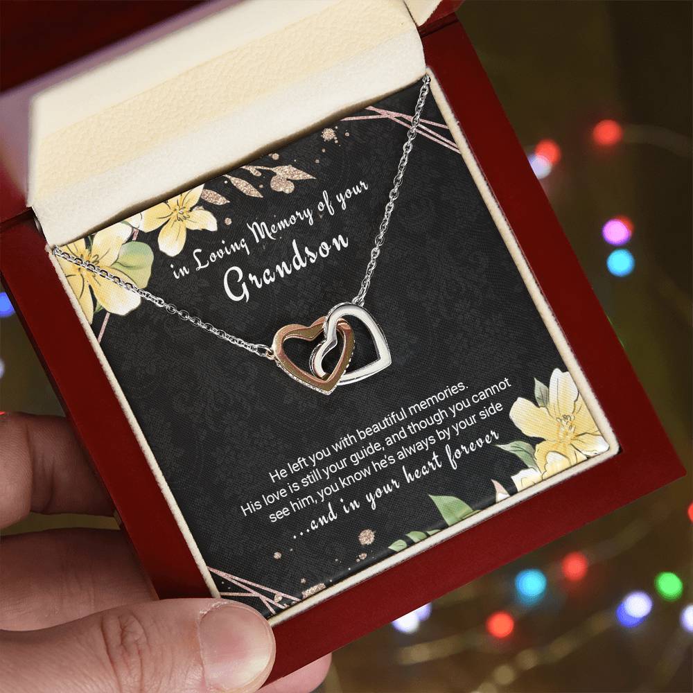 Sympathy Gift For Loss Of Grandson Twin Hearts Necklace Interlocking Hearts Necklace