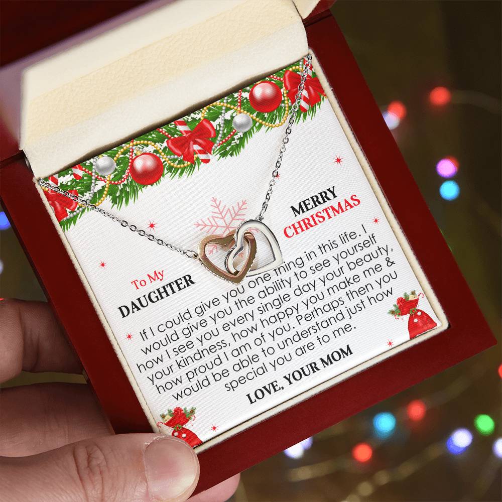 Christmas Gifts For Loving Daughter From Mom Interlocking Hearts Necklace