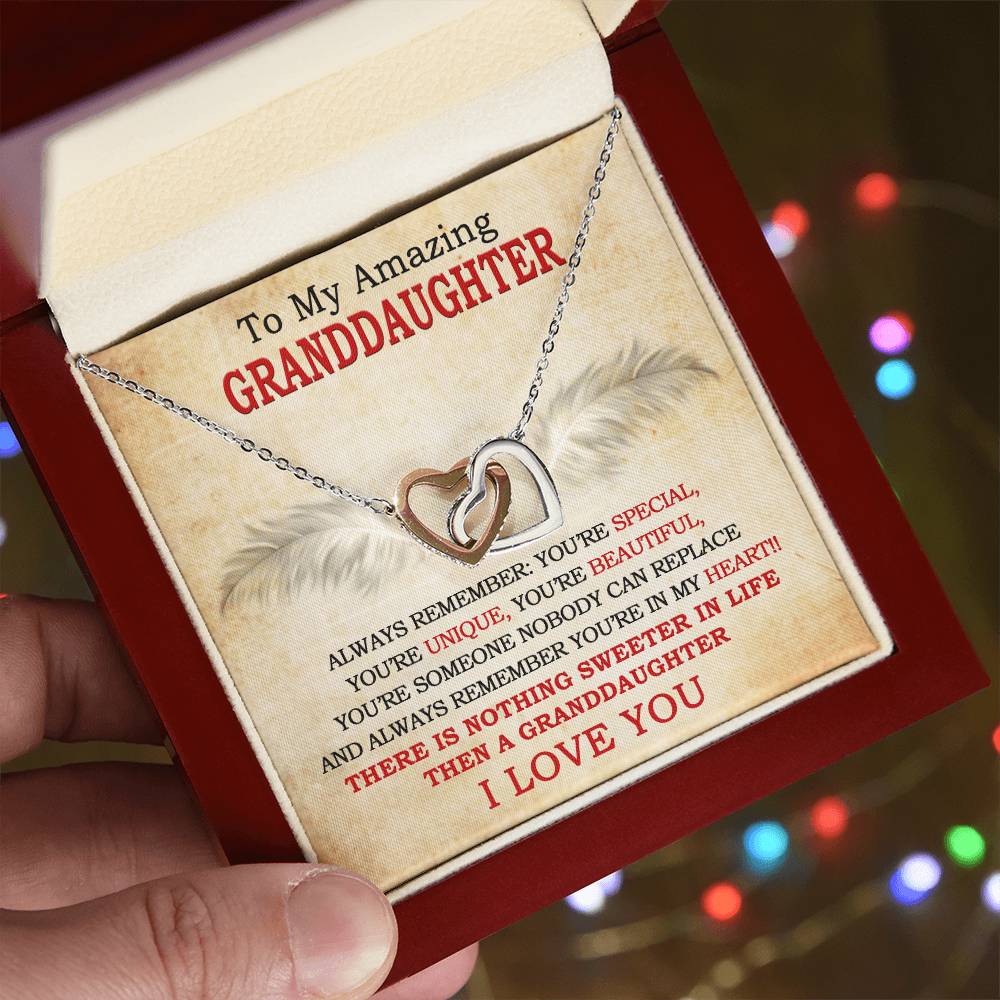Luxury Gift For Granddaughter Interlocking Hearts Necklace
