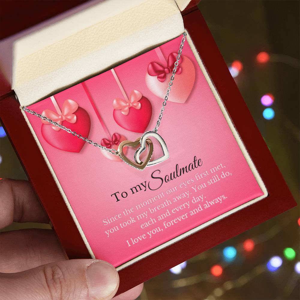 To My Soulmate - Interlocking Heart Necklace Interlocking Hearts Necklace