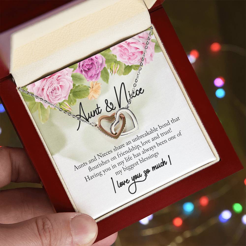 Aunt And Niece Necklace Interlocking Hearts Necklace