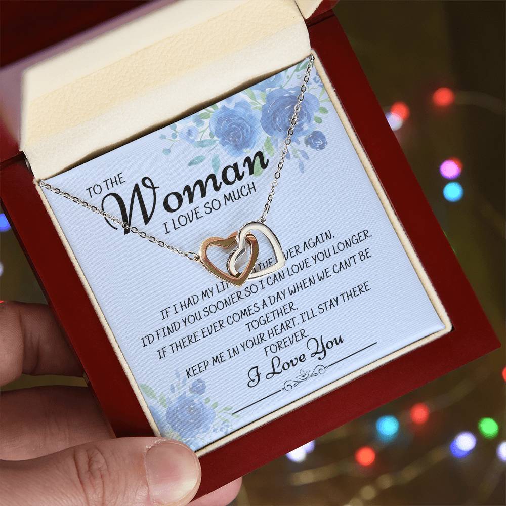 To The Woman I Love So Much-Interlocking Heart Necklace Interlocking Hearts Necklace