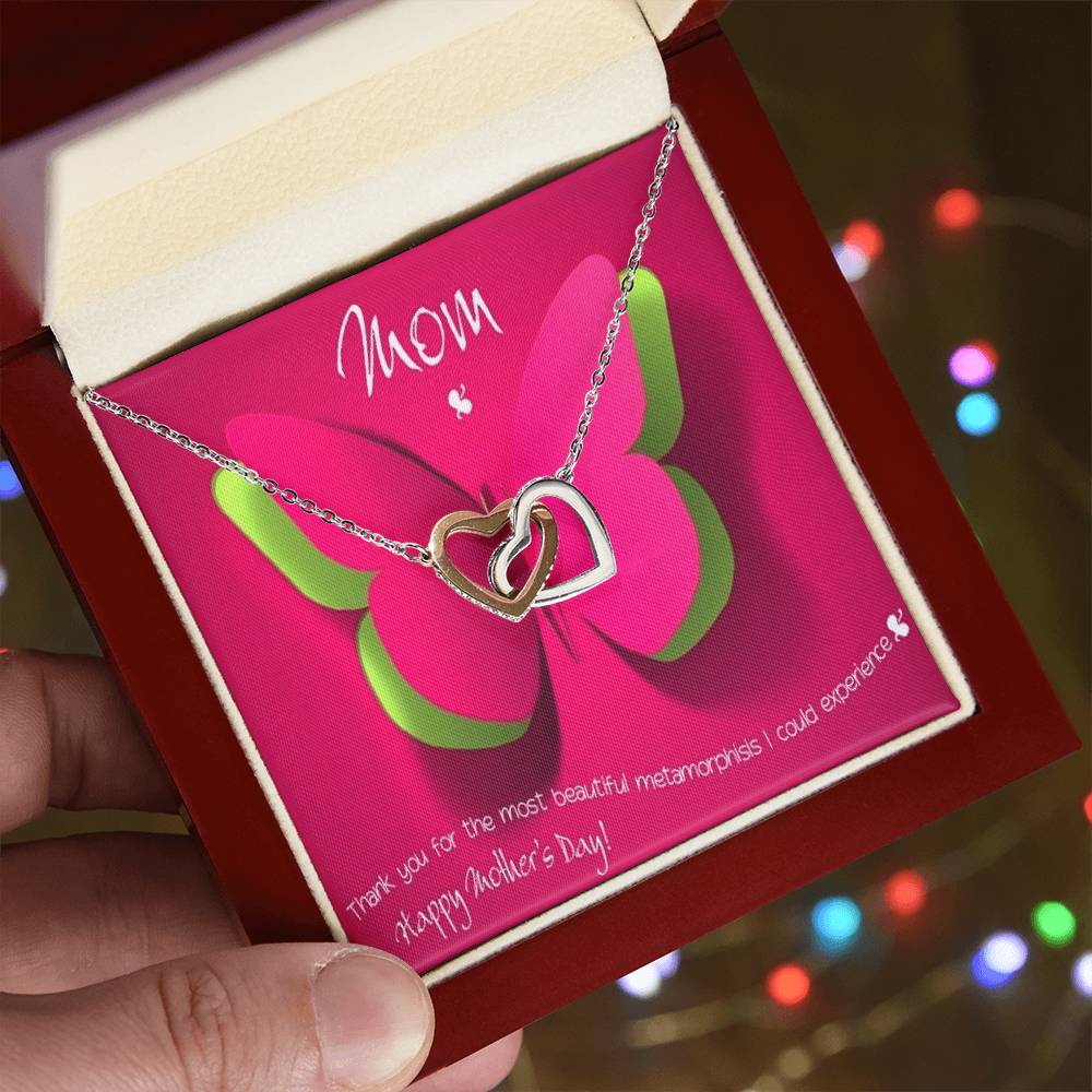 To My Mom Interlocking Hearts Necklace