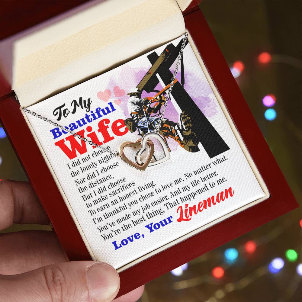 Lineman'S Wife - Interlocking Heart Necklace Interlocking Hearts Necklace