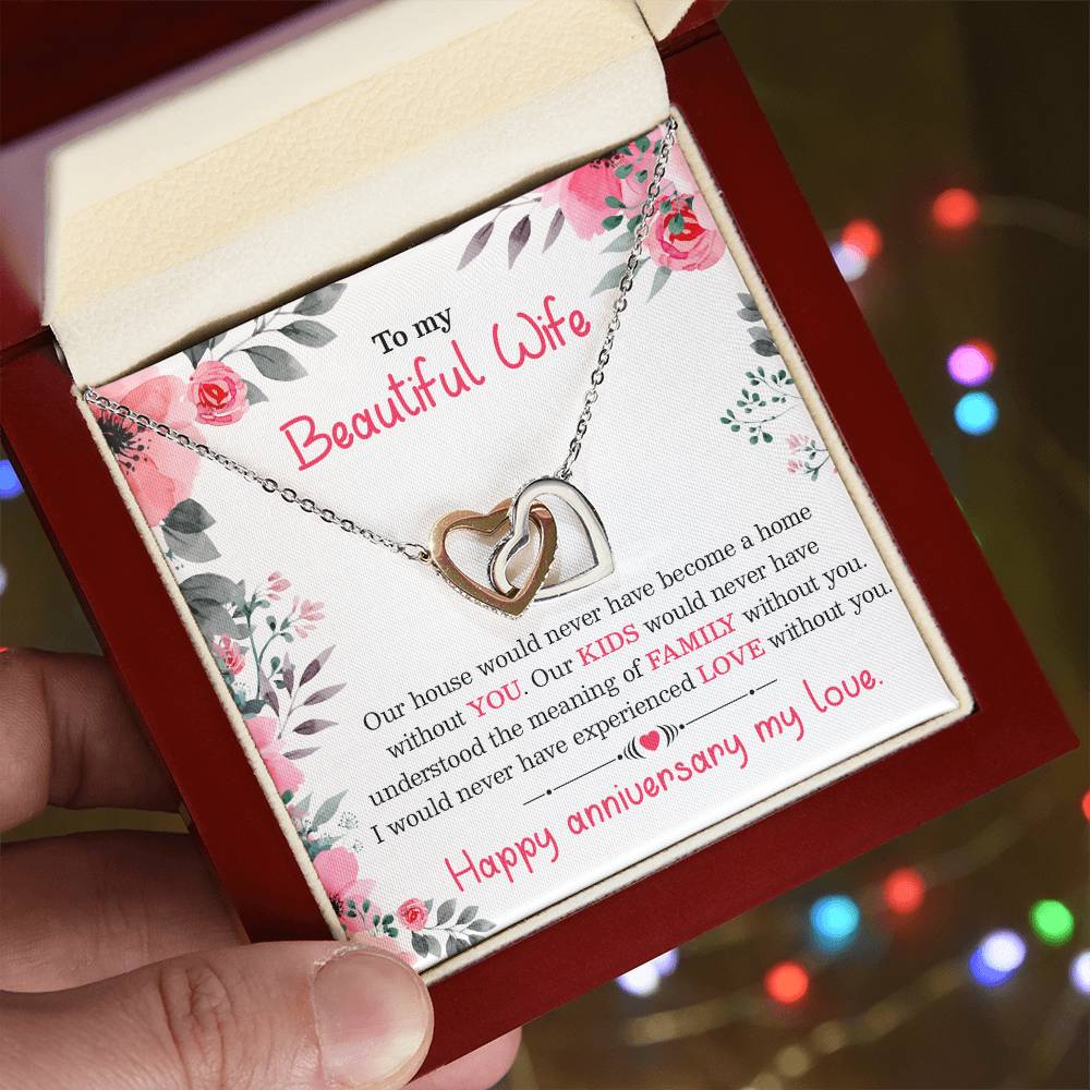 Interlocking Heart Anniversary Necklace Gift For Your Wife Interlocking Hearts Necklace