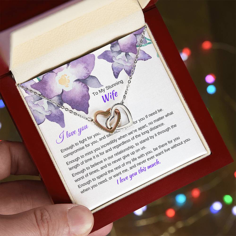 I Love You Enough Necklace Interlocking Hearts Necklace