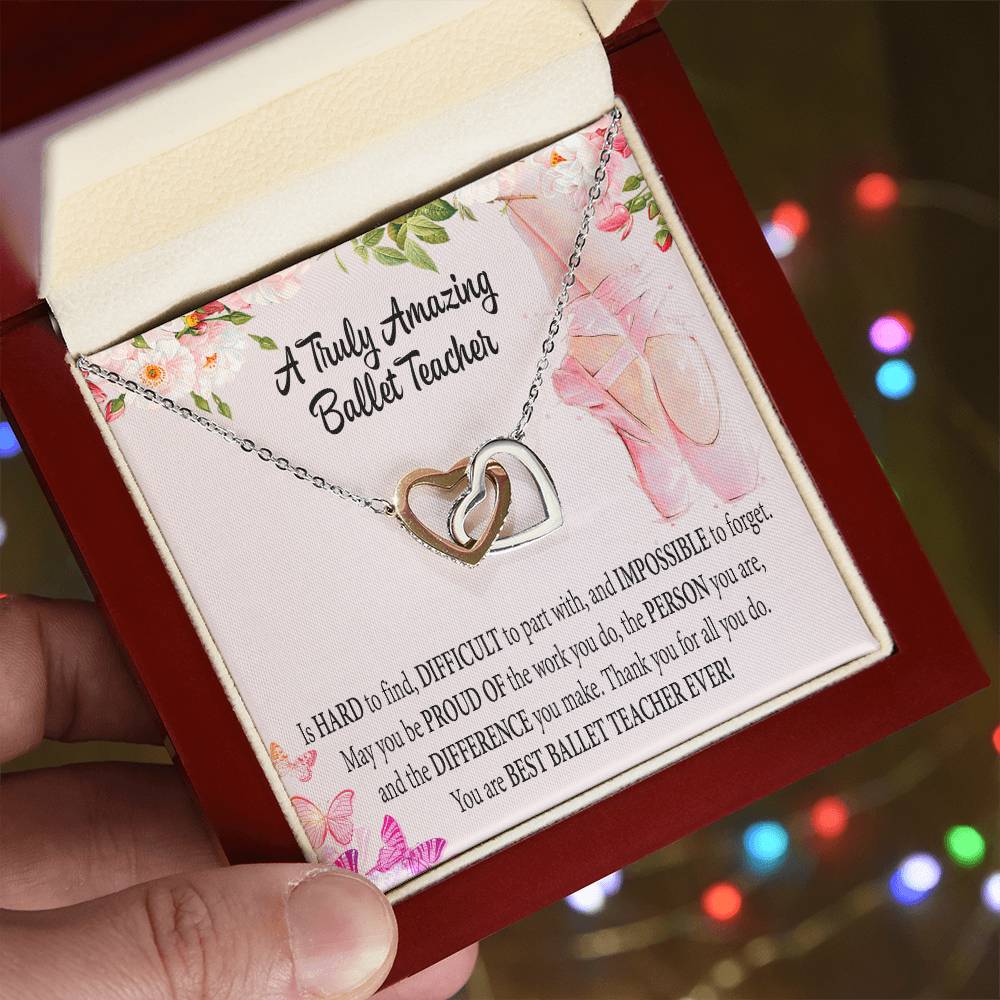 Ballet Teacher Interlocking Hearts Necklace