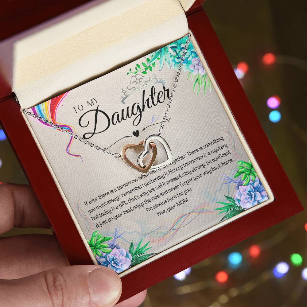 To My Daughter Interlocking Hearts Necklace