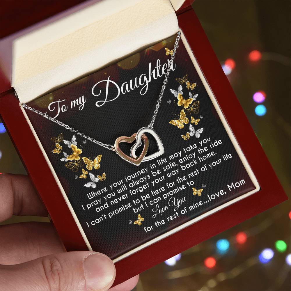 To My Daughter Interlocking Hearts Necklace