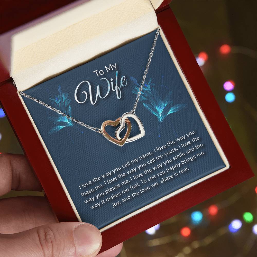 To My Wife - Necklace Interlocking Hearts Necklace