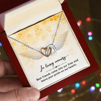 Heart Necklace In Loving Memory Sympathy Gift Pet Loss Dog Memorial Gift Cat Loss Memorial Gifts For Pets Necklace Remembrance Gift Interlocking Hearts Necklace