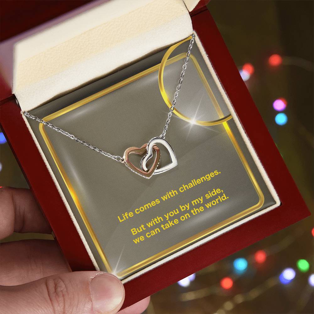 Take On The World Interlocking Hearts Necklace