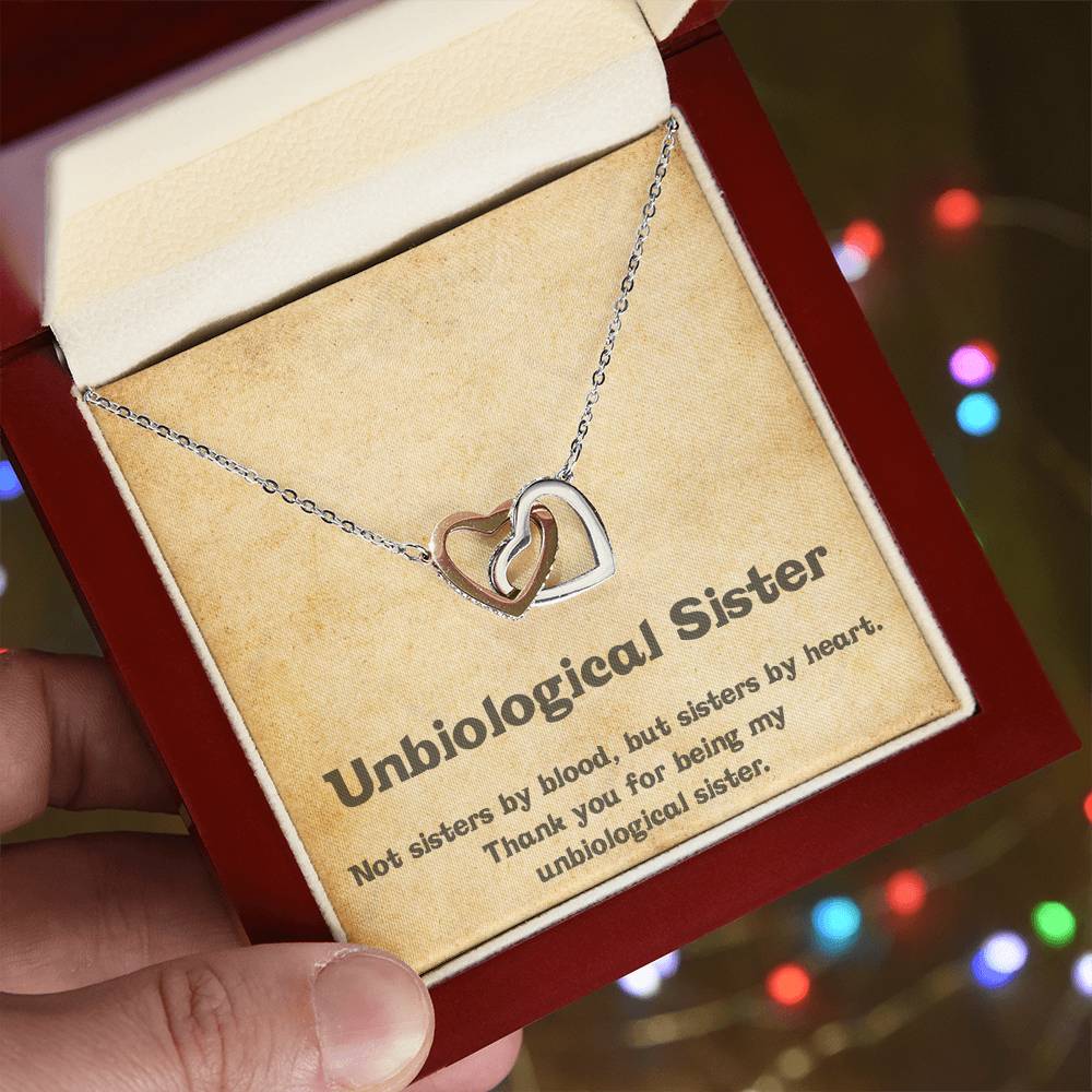 Unbiological Sister Necklace Soul Sister Big Little Sorority Sister In Law Necklace Step Sister Gift Tribe Necklace Best Friend Gift Bff Gift Interlocking Hearts Necklace