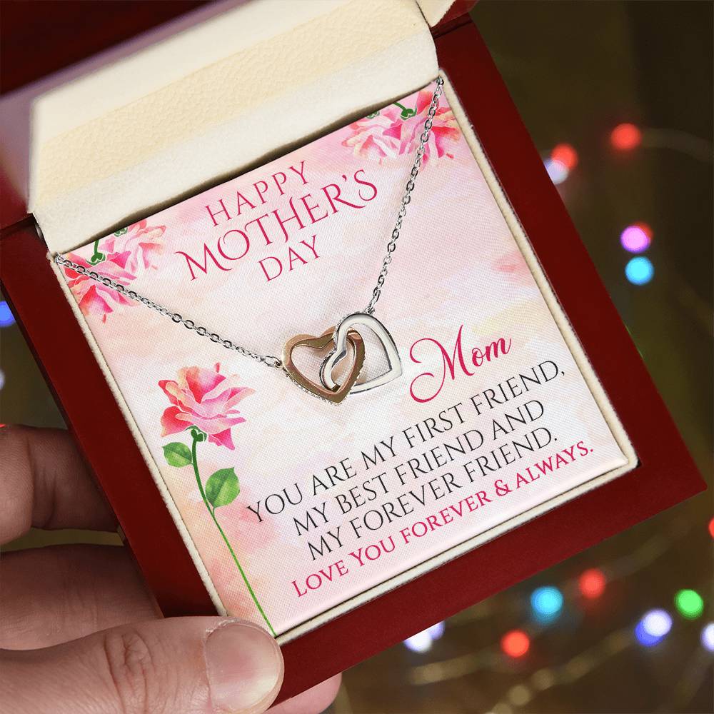Happy Mother'S Day Gift Interlocking Hearts Necklace