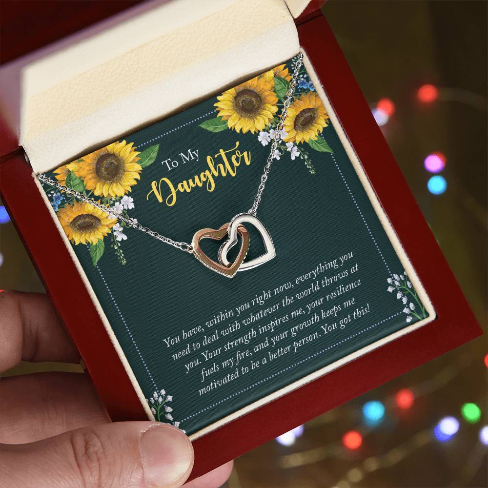 To My Beautiful Daughter - The Stunning Interlocking Hearts Necklace