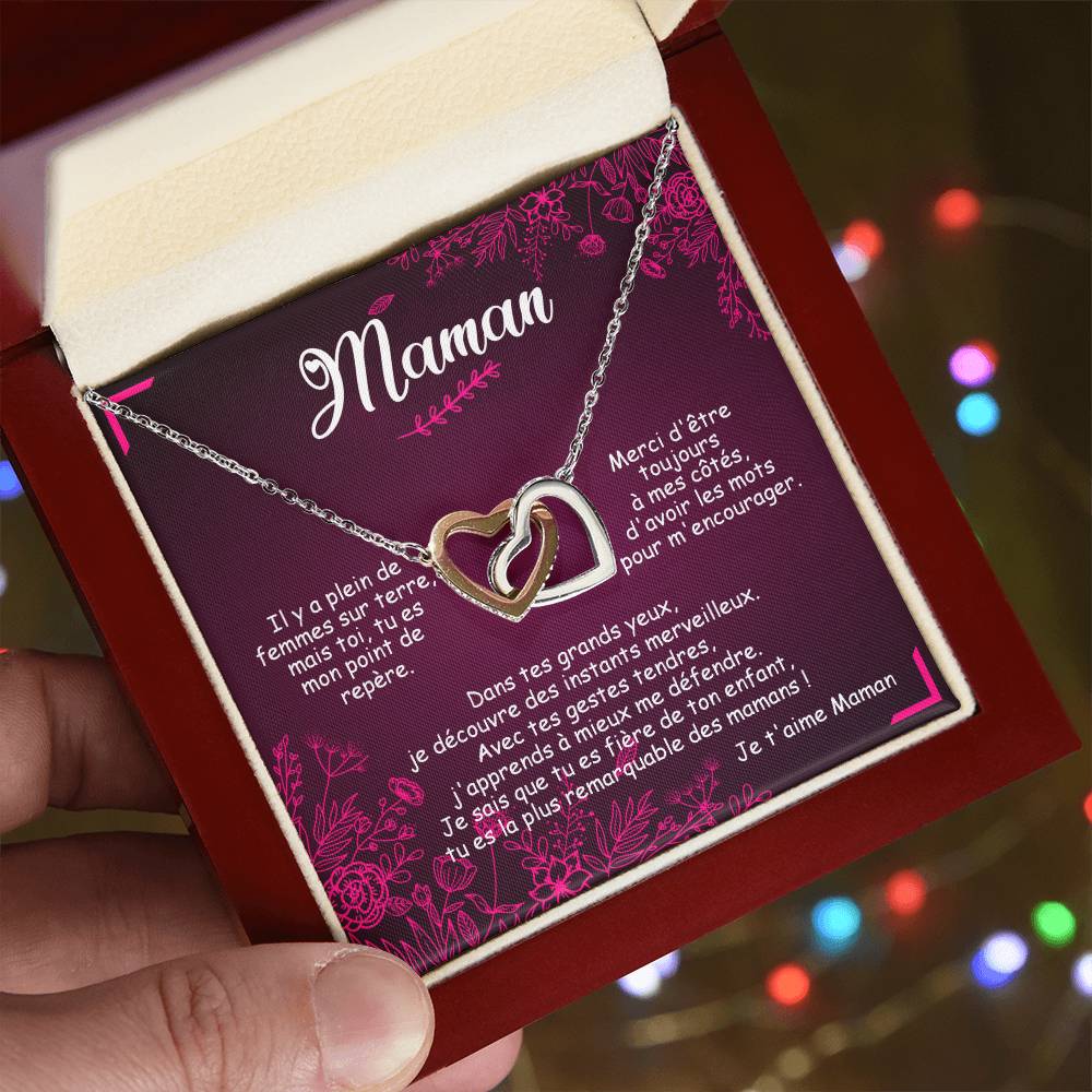 Maman Remarquable Cœurs Entrelacés Interlocking Hearts Necklace